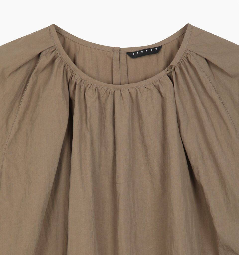 Brown blouse with balloon sleeves - null - Brown | Sisley K image number 3